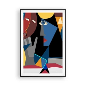 Poster in cornice nera - Dialogo di cubisti - 61x91 cm