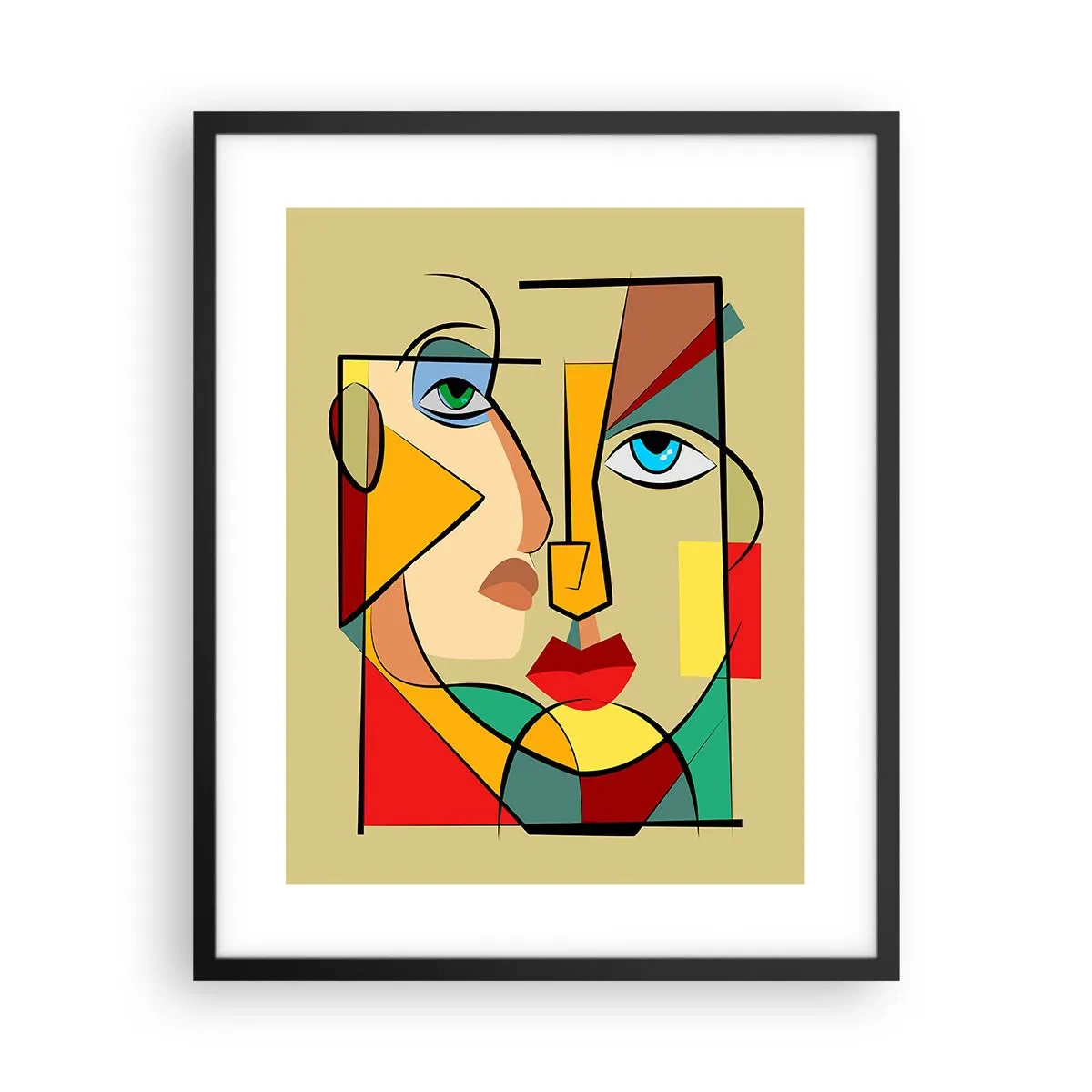 Poster in cornice nera - Coppia affiatata - 40x50 cm