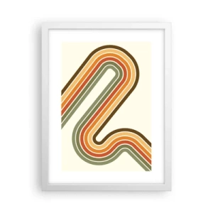 Poster in cornice bianca - Zig zag fino alla meta - 30x40 cm