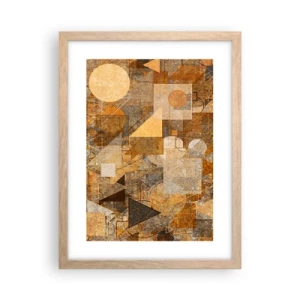 Poster in cornice rovere chiaro - Studio cubista in marrone - 30x40 cm