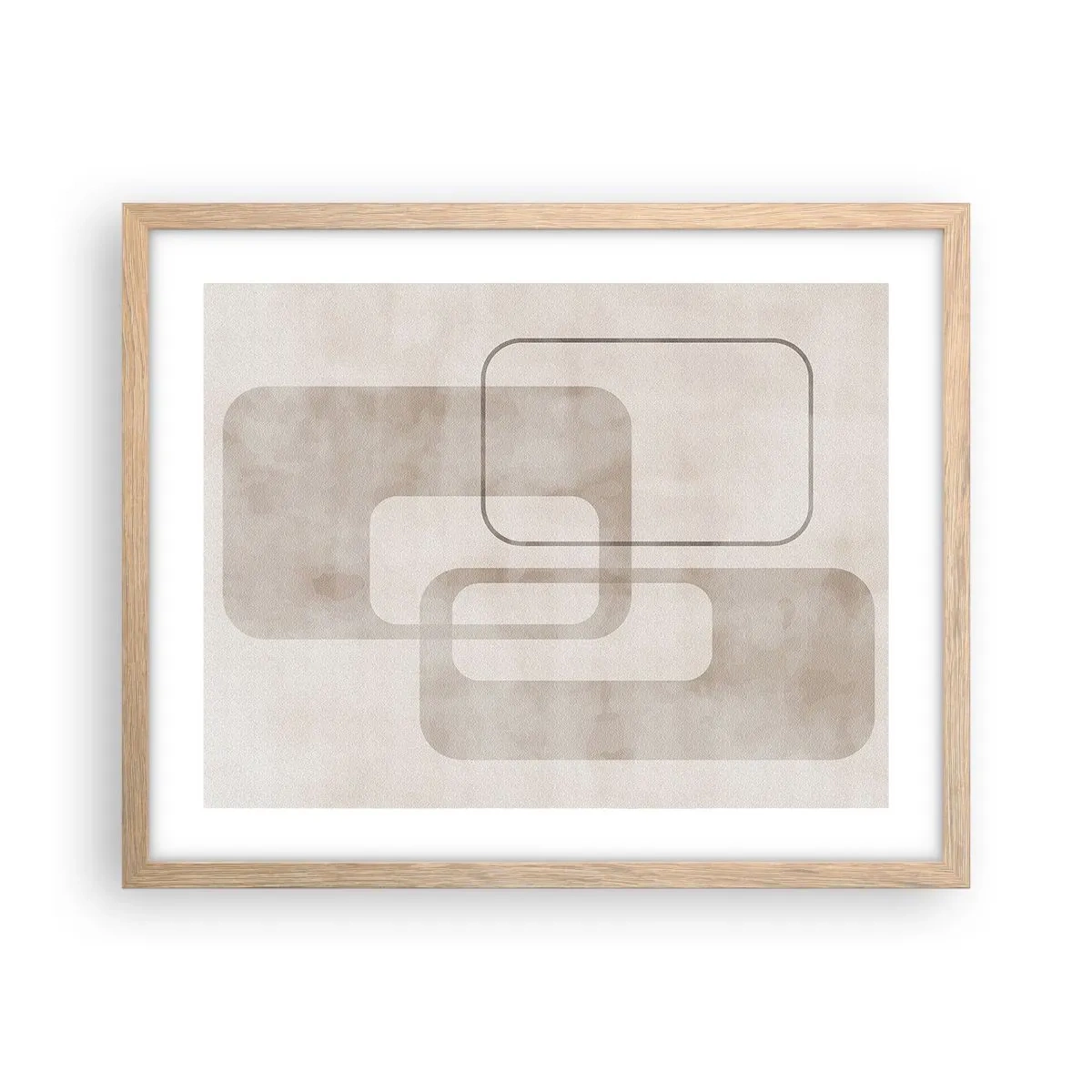 Poster in cornice rovere chiaro - Giunti geometrici - 50x40 cm