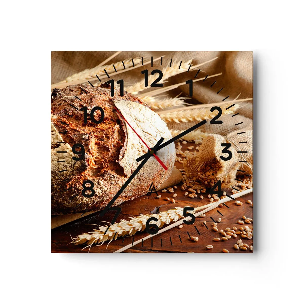 Orologio da parete - Orologio in Vetro - Appetitoso, profumato, croccante - 40x40 cm
