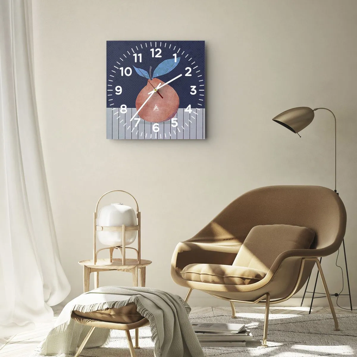 Orologio da parete - Orologio in Vetro - Convessità e piano - 40x40 cm