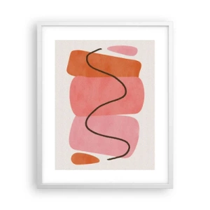 Poster in cornice bianca - Il delicato movimento delle forme - 40x50 cm