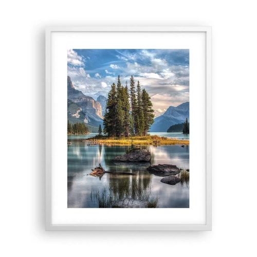 Poster in cornice bianca - Sulle acque grandi e limpide... - 40x50 cm