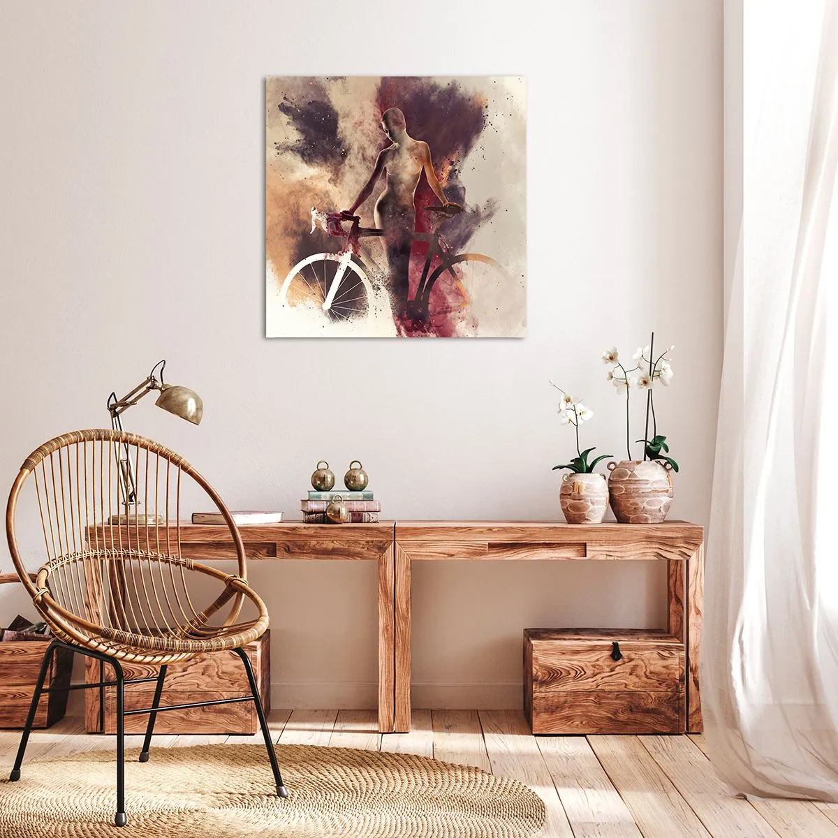 Quadro su tela - Stampe su Tela - Nelle forme di marmo un'anima da ciclista - 70x70 cm