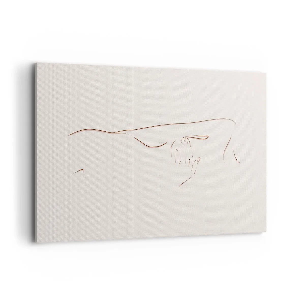 Quadro su tela - Stampe su Tela - Un disegno lineare e sottile di una silhouette su uno sfondo chiaro - 100x70cm - La forma del desiderio - Decorazione murale moderna per soggiorno e camera da letto ARTTOR