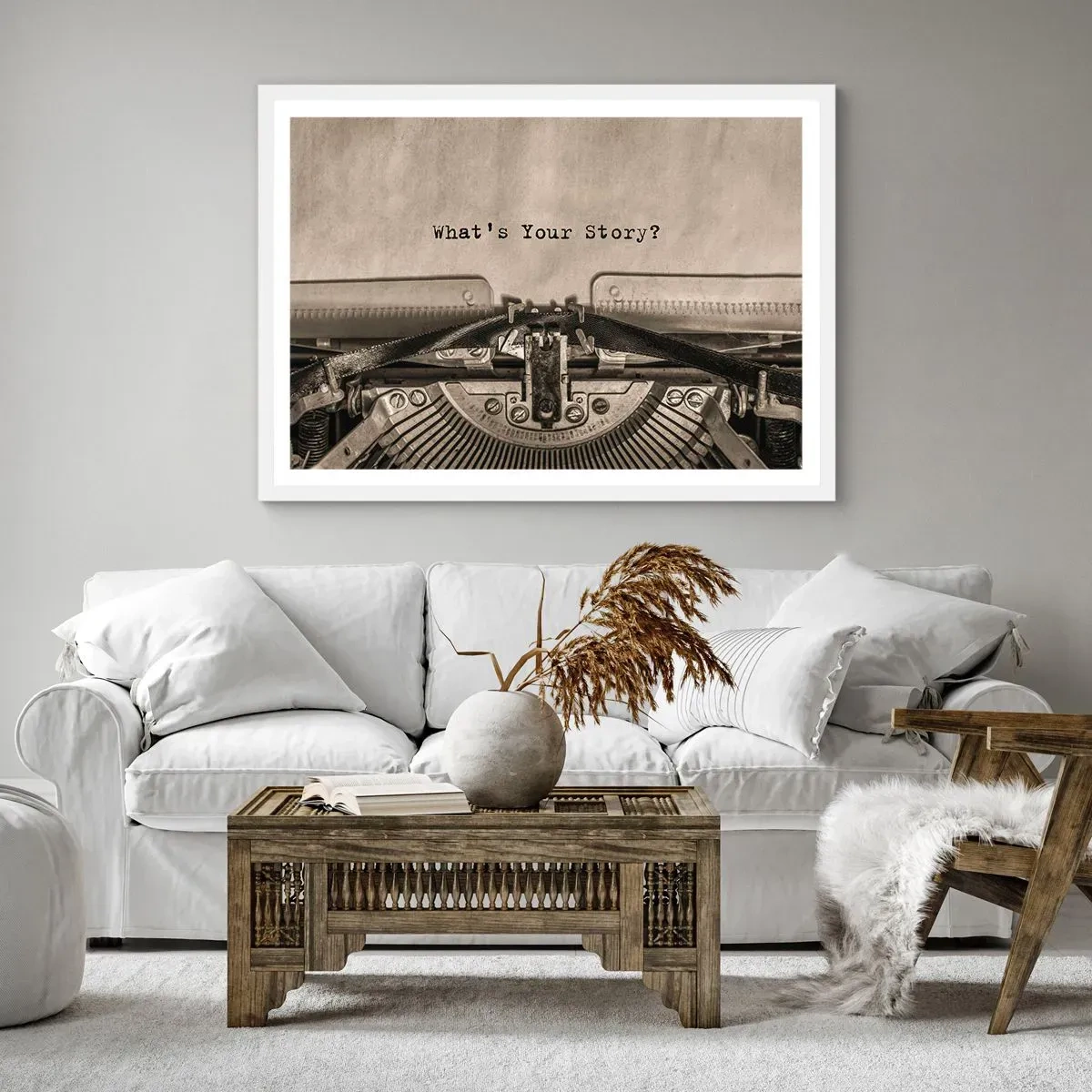 Poster in cornice bianca - Rispondimi - 50x40 cm