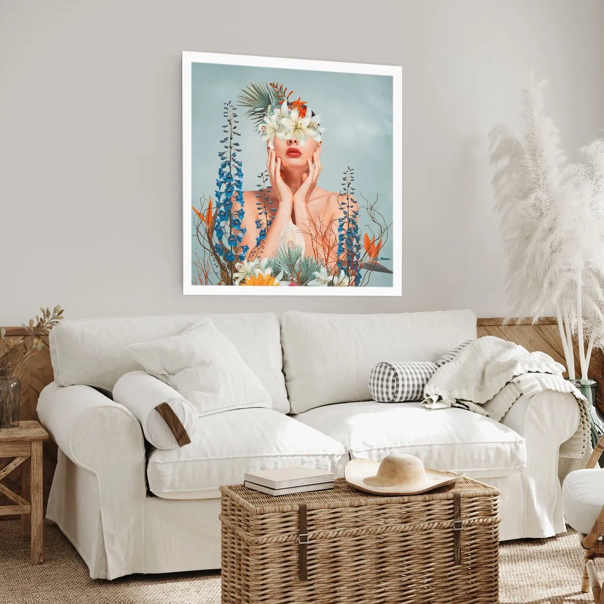 Poster - Donna - fiore - 60x60 cm