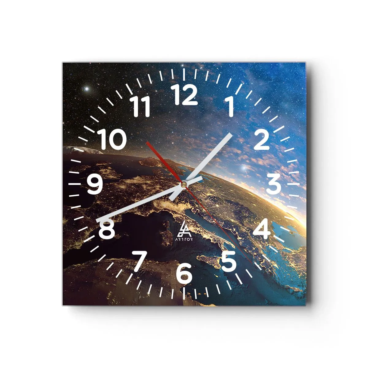 Orologio da parete - Orologio in Vetro - Guardiamoci da lontano - 30x30 cm