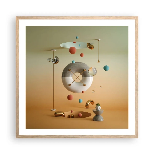 Poster in cornice rovere chiaro - Tutto può succedere - 60x60 cm