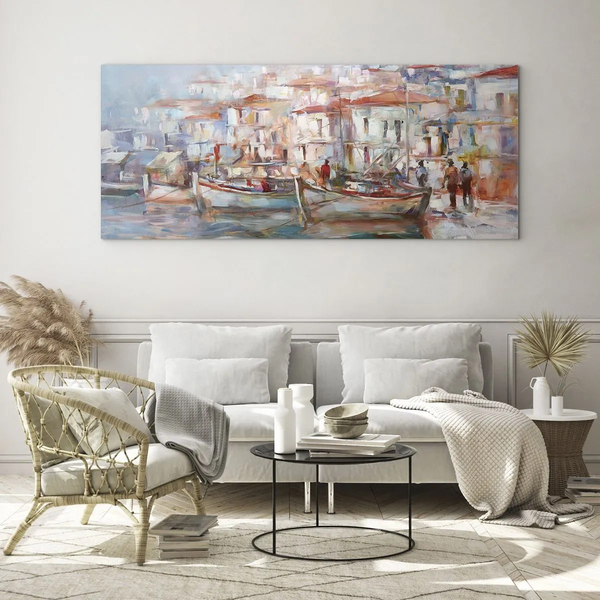 Quadro su vetro - Vacanze in pastello - 100x40 cm