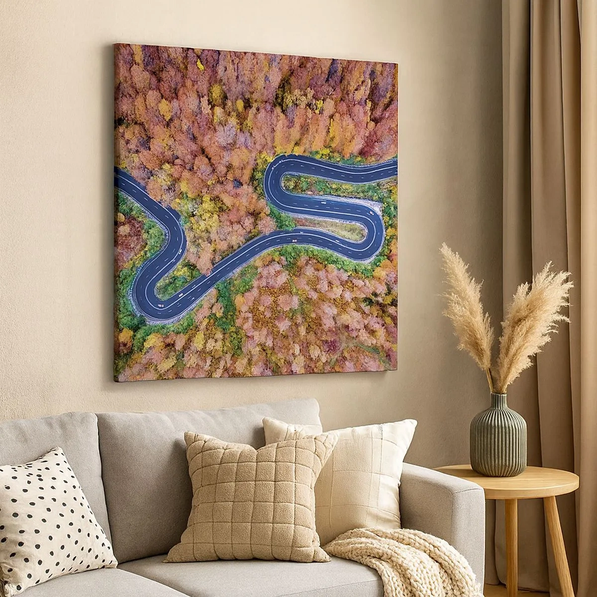 Quadro su tela - Stampe su Tela - Via tortuosa attraverso il bosco - 30x30 cm