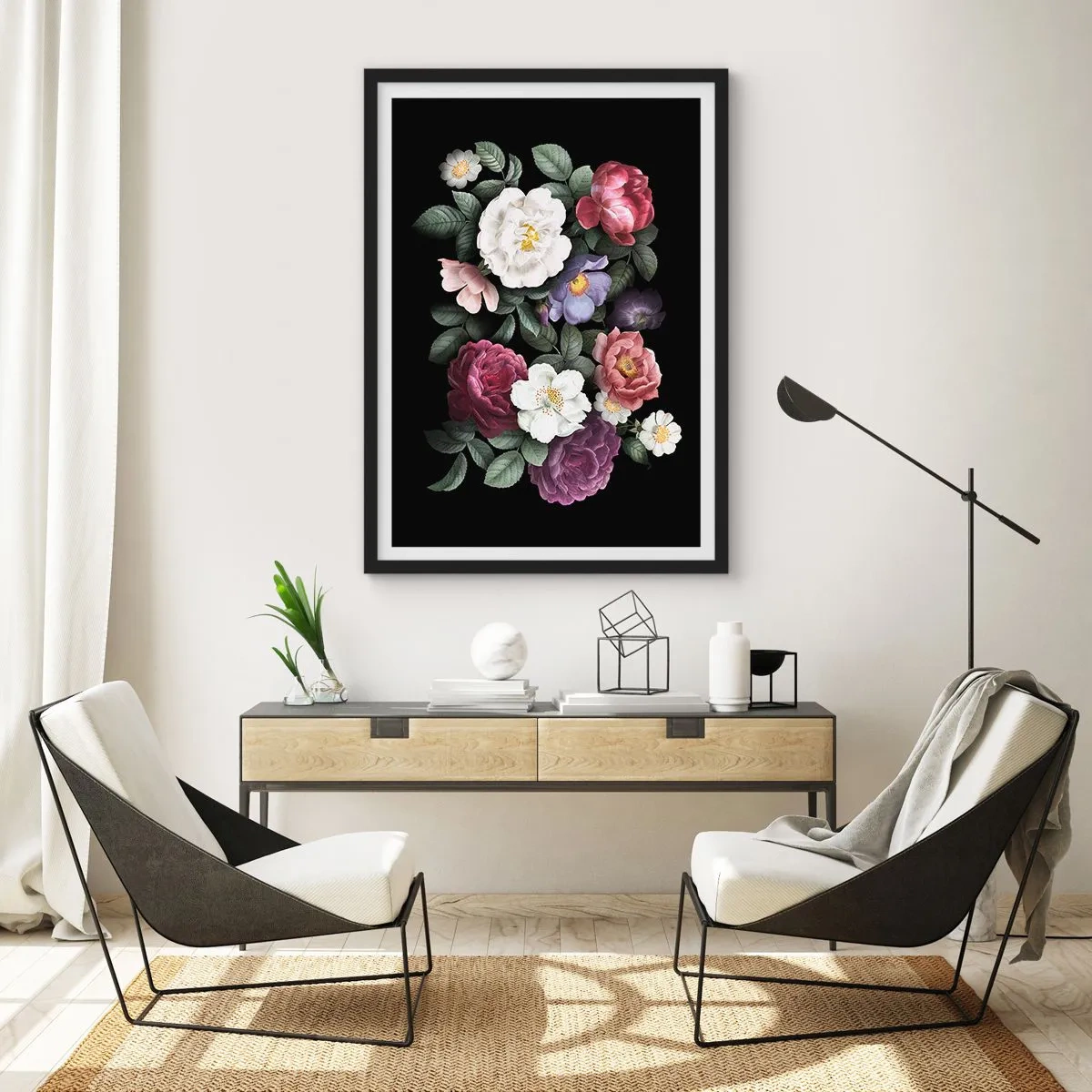 Poster in cornice nera - Dal giardino inglese - 61x91 cm