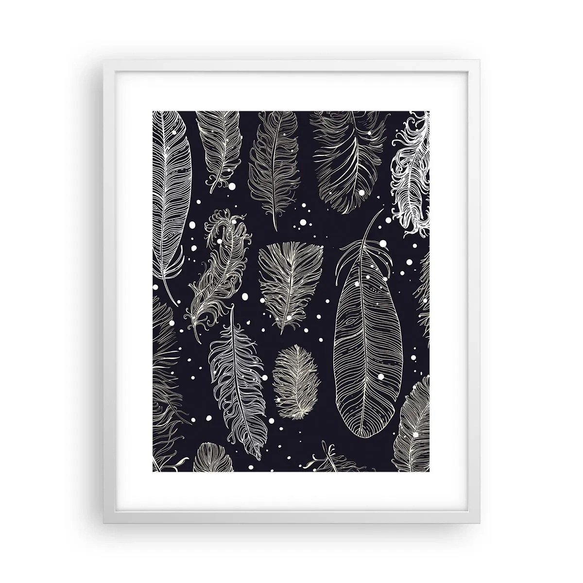 Poster in cornice bianca - Pizzo piumato - 40x50 cm