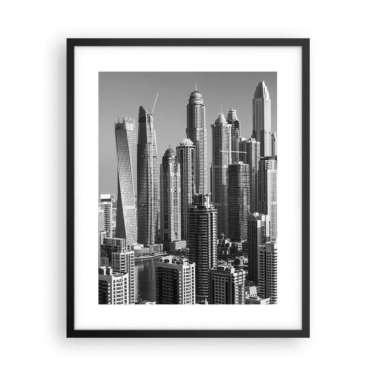 Poster in cornice nera - La città sul deserto - 40x50 cm