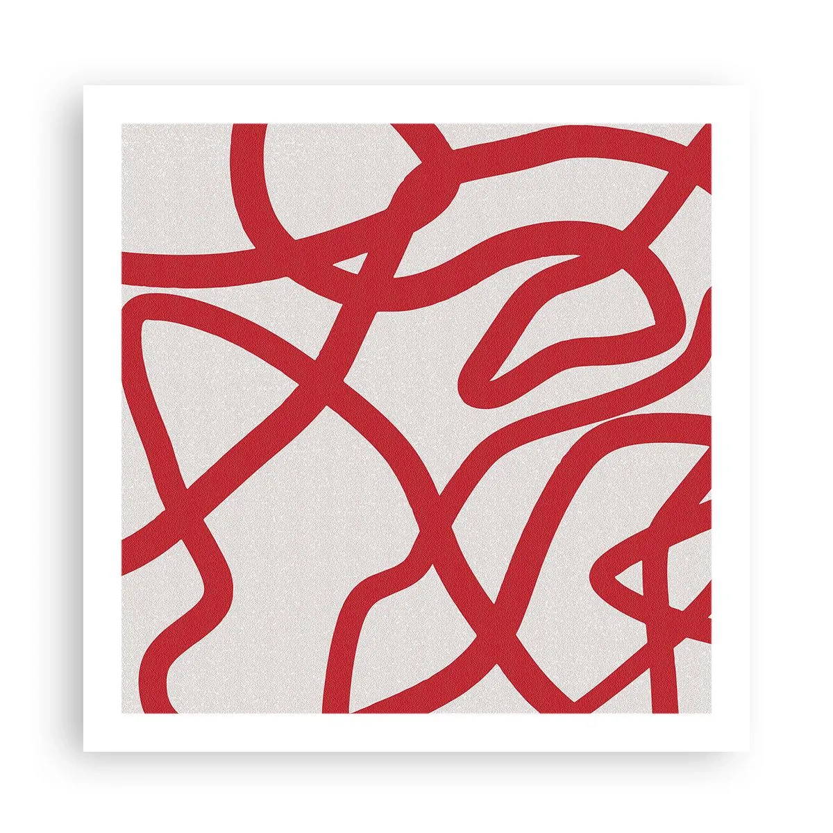 Poster - Rosso su bianco - 60x60 cm