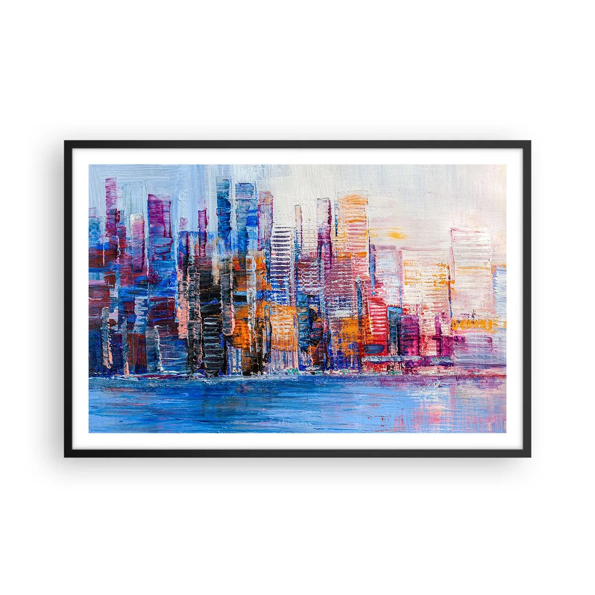 Poster in cornice nera - Metropoli gioiosa - 91x61 cm