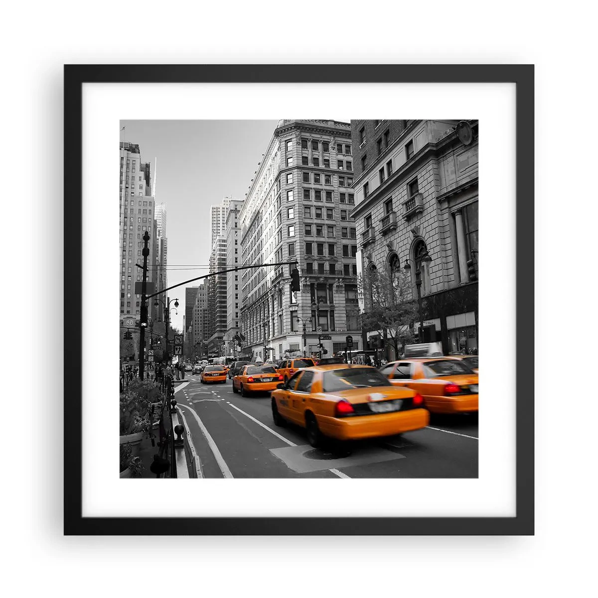 Poster in cornice nera - Il sole della grande città - 40x40 cm