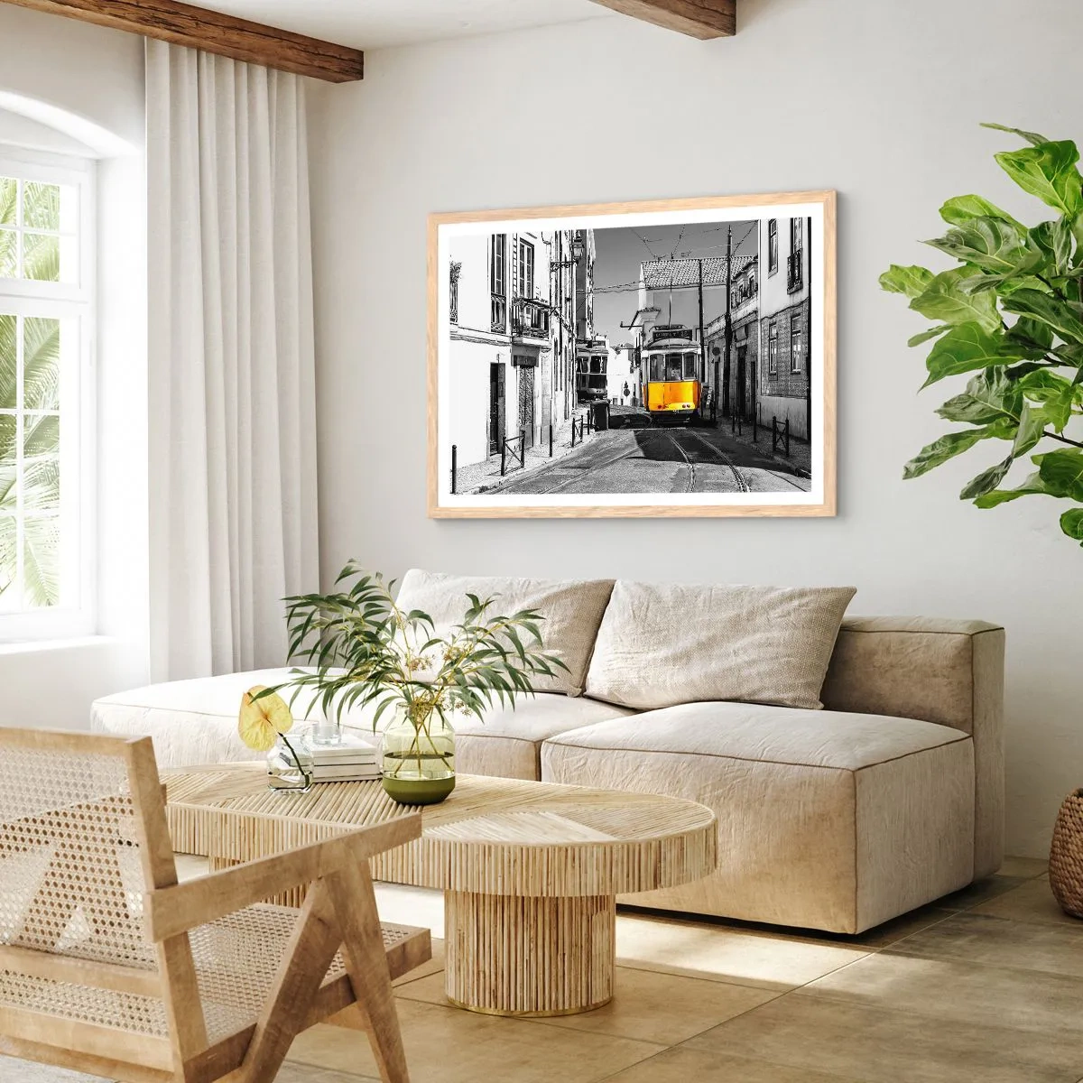 Poster in cornice rovere chiaro - Lo spirito di Lisbona - 50x40 cm