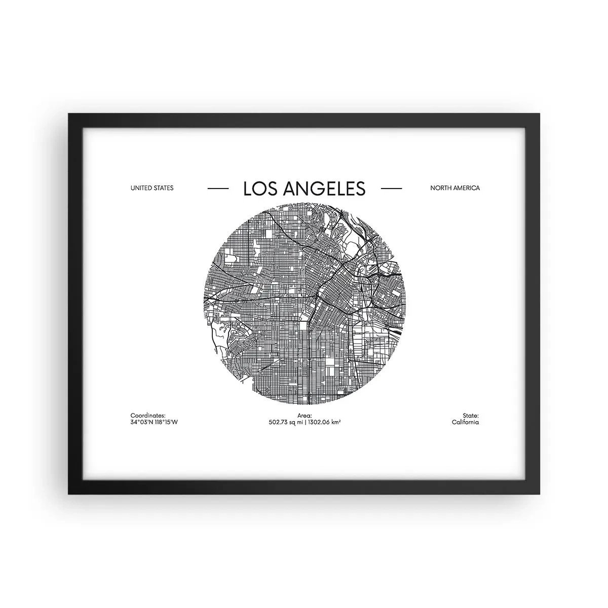 Poster in cornice nera - Anatomia di Los Angeles - 50x40 cm