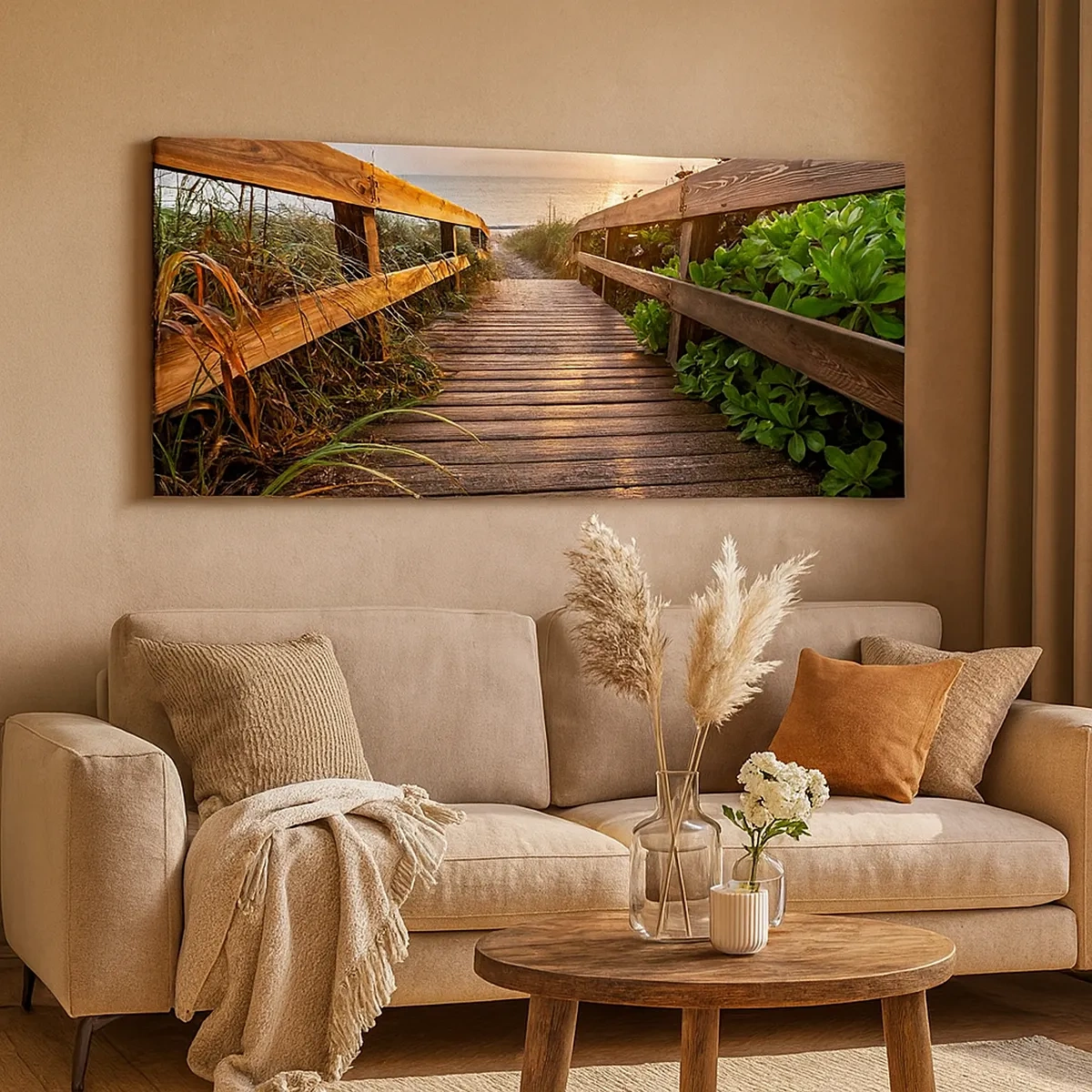 Quadro su tela - Stampe su Tela - Dritto verso la riva - 30x30 cm