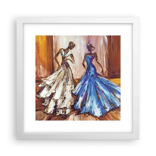 Poster in cornice bianca - Duetto armonioso - 30x30 cm