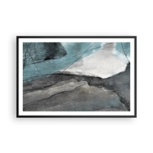 Poster in cornice nera - Astrazione: rocce e ghiaccio - 91x61 cm