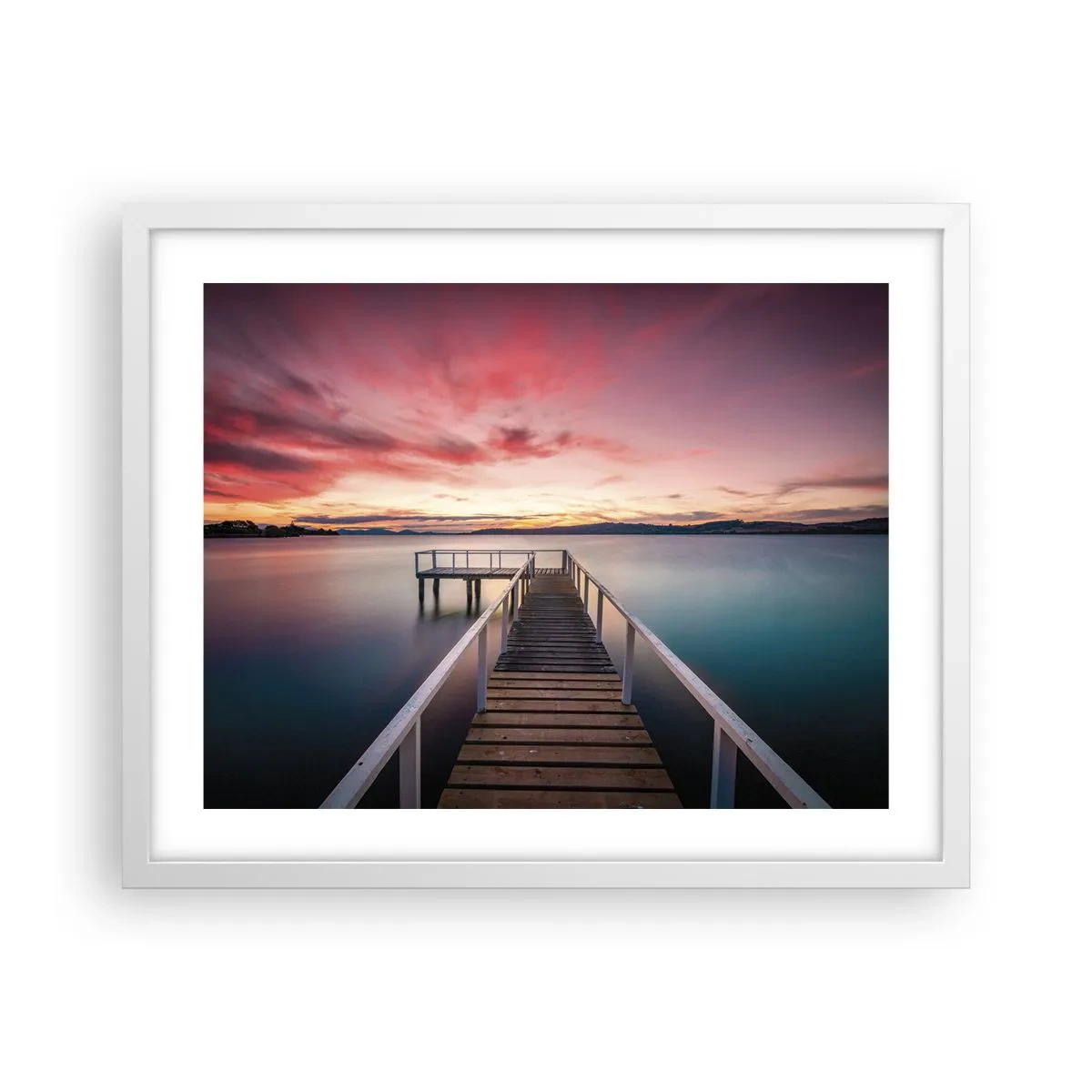 Poster in cornice bianca - La fiamma mite della sera - 50x40 cm