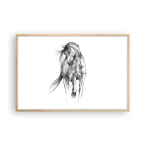 Poster in cornice rovere chiaro - Trotto aggraziato - 91x61 cm