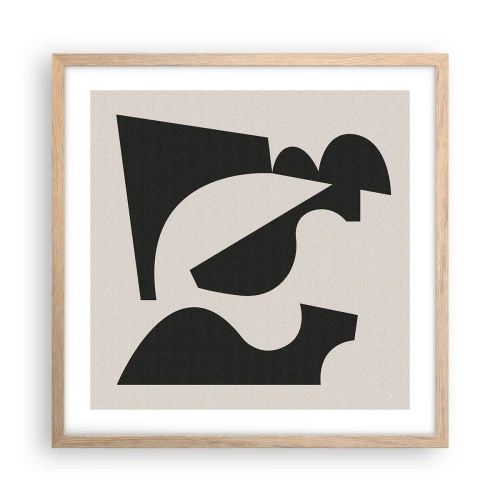 Poster in cornice rovere chiaro - Kit di montaggio - 50x50 cm