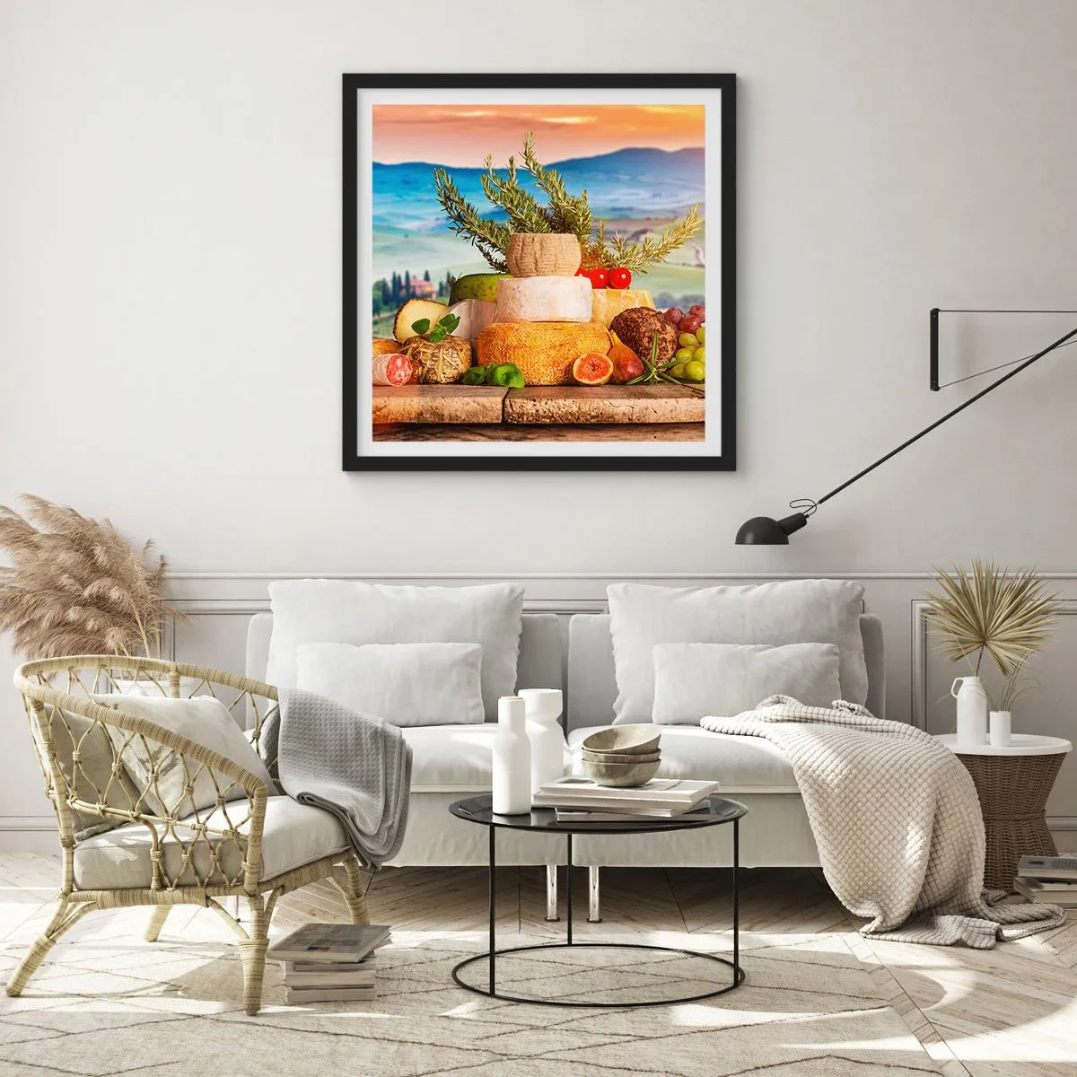 Poster in cornice nera - La gioia italiana della vita - 30x30 cm