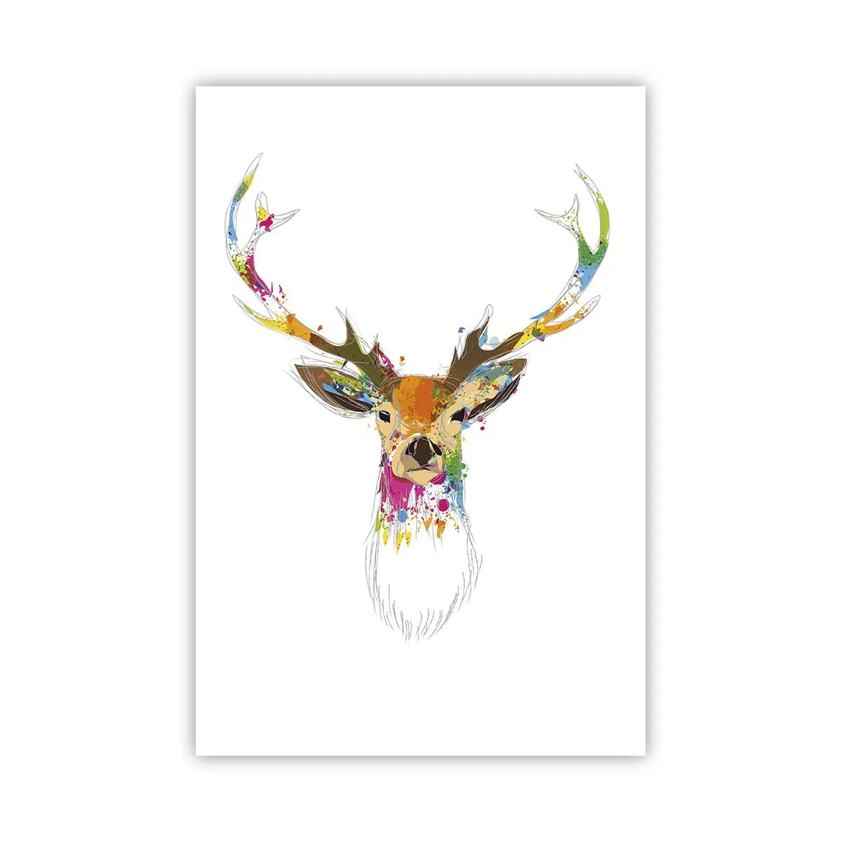Poster - Mite cerbiatto immerso nel colore - 61x91 cm