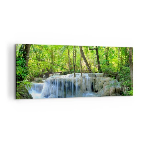 Quadro su tela - Stampe su Tela - Annegare nel turchese e nel verde - 100x40 cm