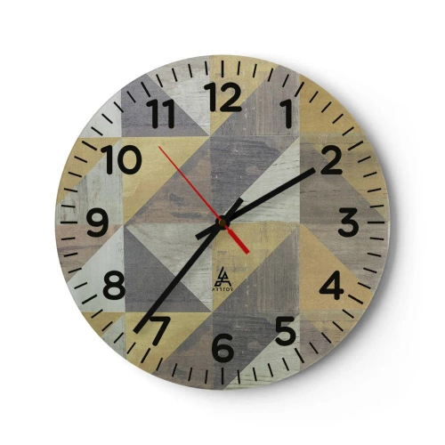 Orologio da parete - Orologio in Vetro - Secondo i triangoli - 30x30 cm