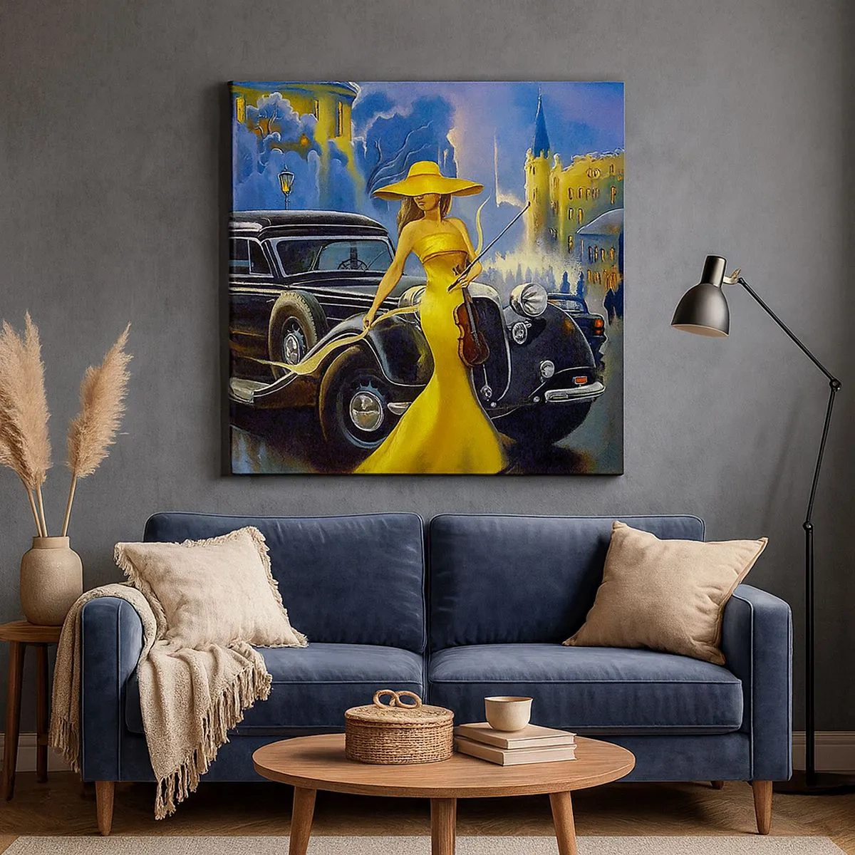 Quadro su tela - Stampe su Tela - Notturno per violino e amore - 30x30 cm