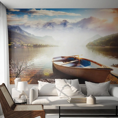 Fotomurali Premium Canvas - Sull'acqua grande e pura - Paesaggio, Lago, Montagne - 350x256 cm