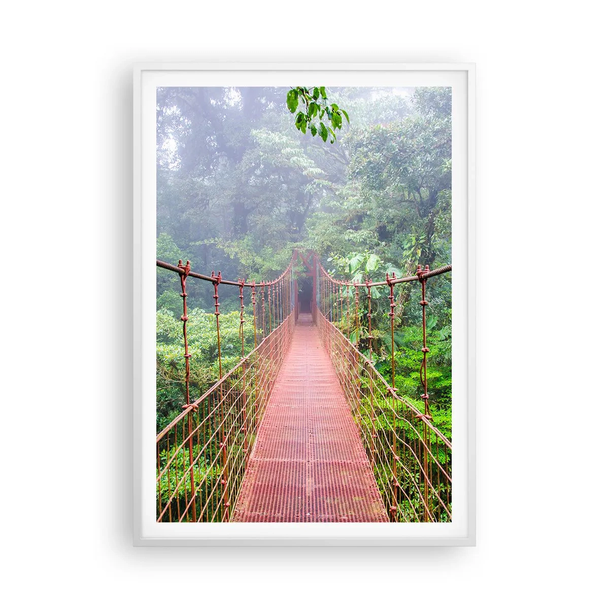 Poster in cornice bianca - Sospeso sopra gli alberi - 70x100 cm