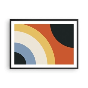 Poster in cornice nera - Opera d'arte astratta con archi colorati e cerchi contrastanti - 70x50cm - Verso di se - Decorazione murale moderna per soggiorno e camera da letto ARTTOR