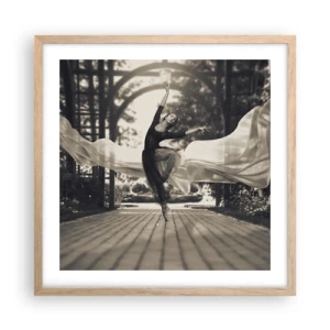Poster in cornice rovere chiaro - La danza dello spirito del giardino - 50x50 cm
