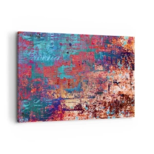 Quadro su tela - Stampe su Tela - Una composizione astratta con un mix di colori intensi. - 100x70cm - Memoria e dimenticanza - Decorazione murale moderna per soggiorno e camera da letto ARTTOR