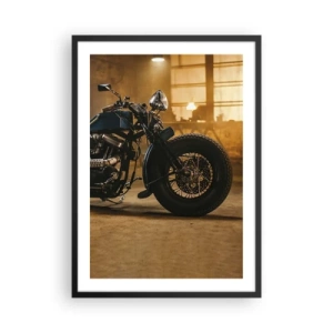 Poster in cornice nera - Moto in un'officina elegante - 50x70cm - Posso tutto - Decorazione murale moderna per soggiorno e camera da letto ARTTOR