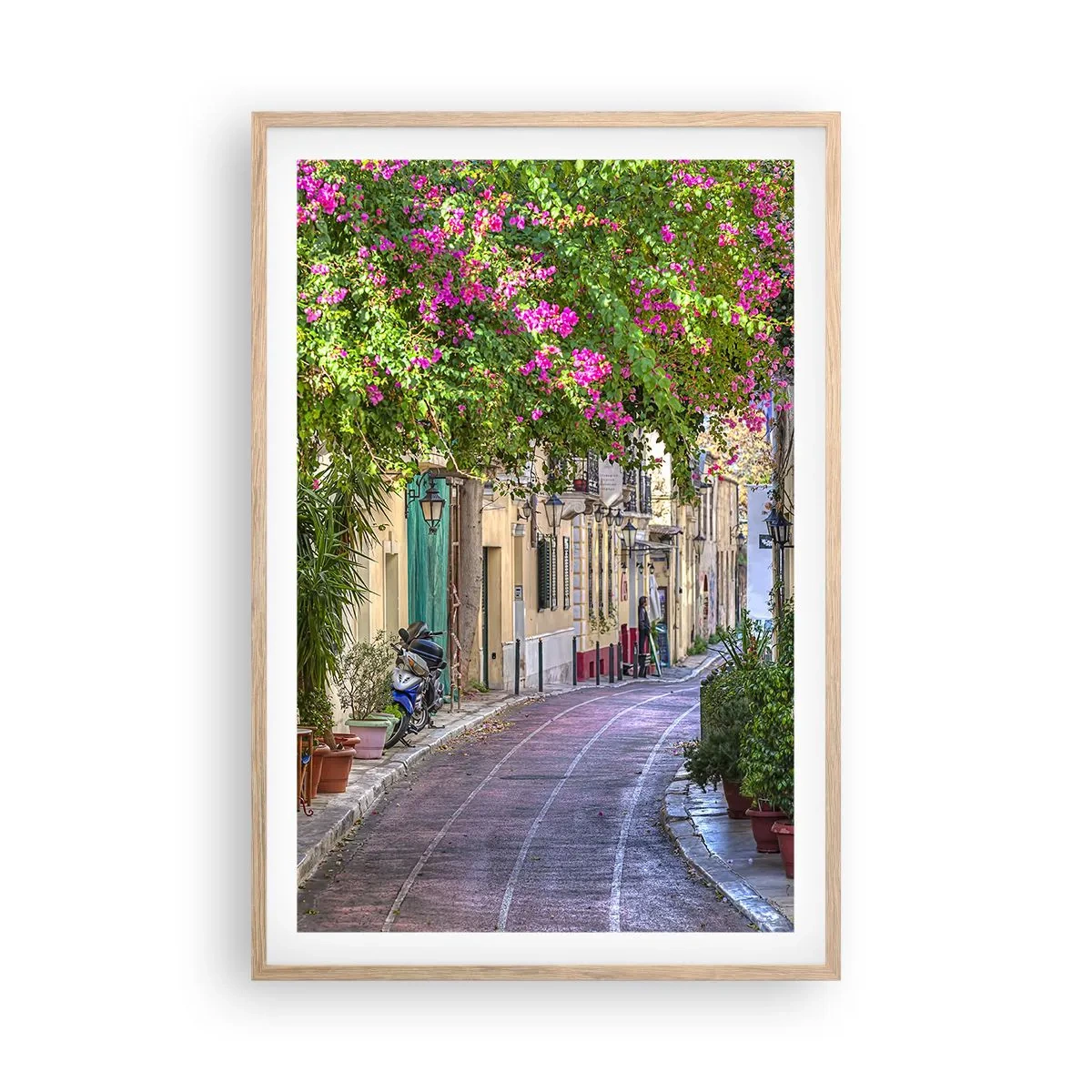 Poster in cornice rovere chiaro - Angolo fiorito - 61x91 cm