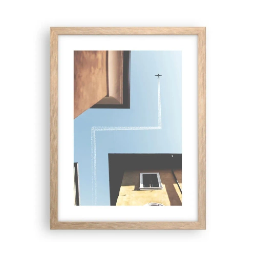 Poster in cornice rovere chiaro - Sopra il labirinto urbano - 30x40 cm