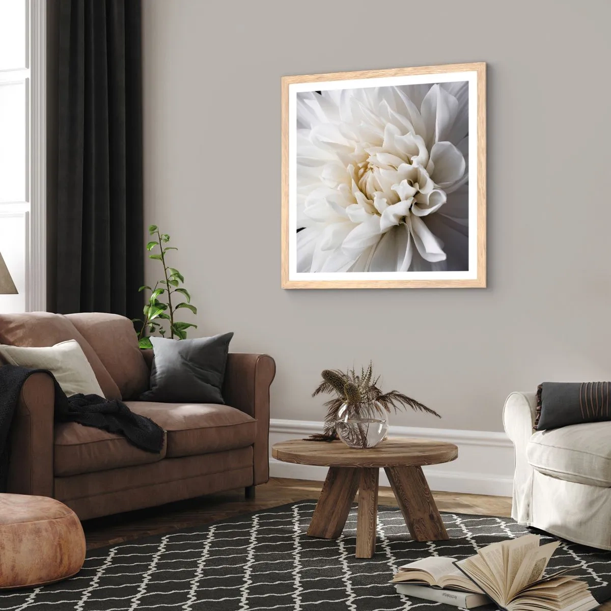 Poster in cornice rovere chiaro - Il mattino della sposa - 50x50 cm