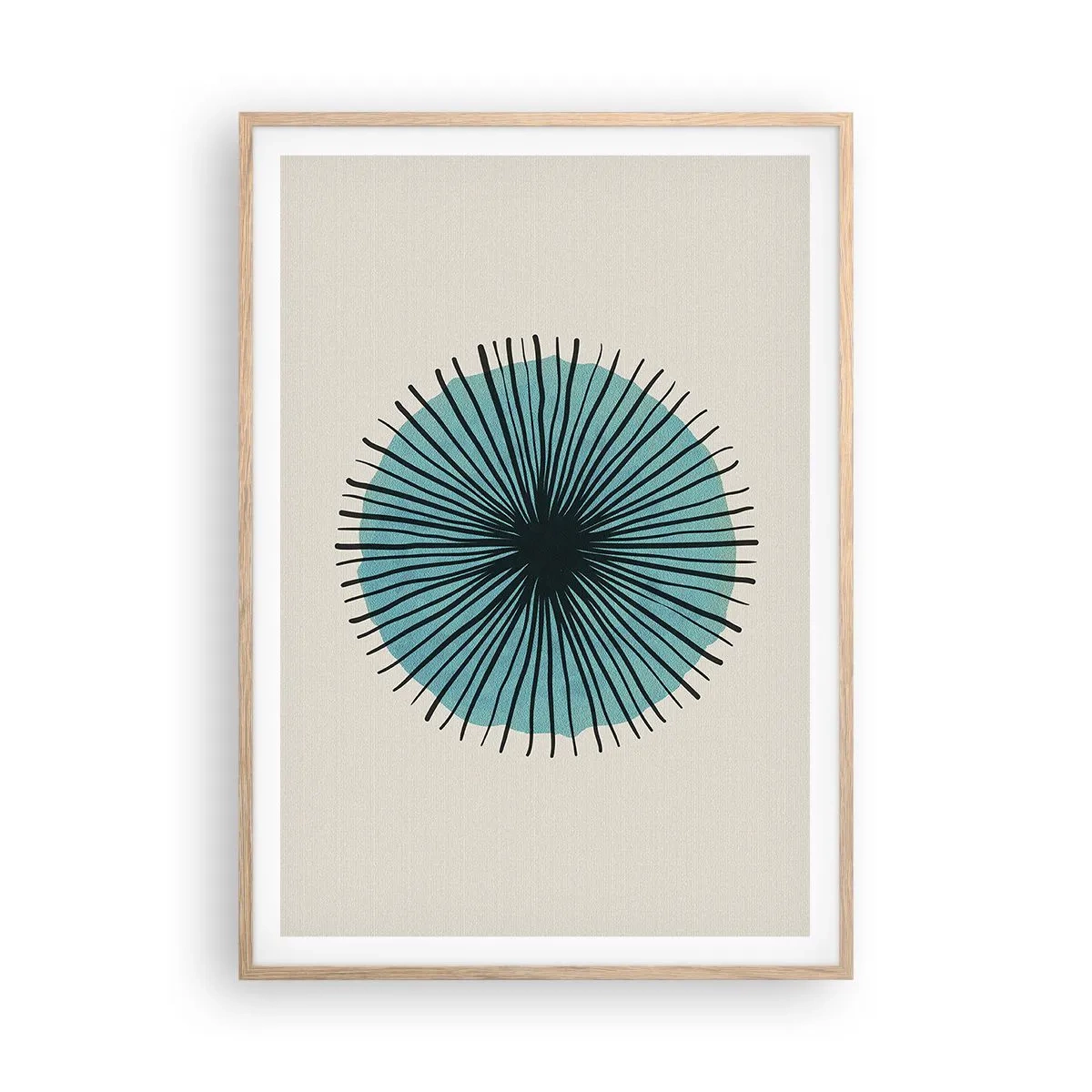 Poster in cornice rovere chiaro - Radiosamente nel blu - 70x100 cm