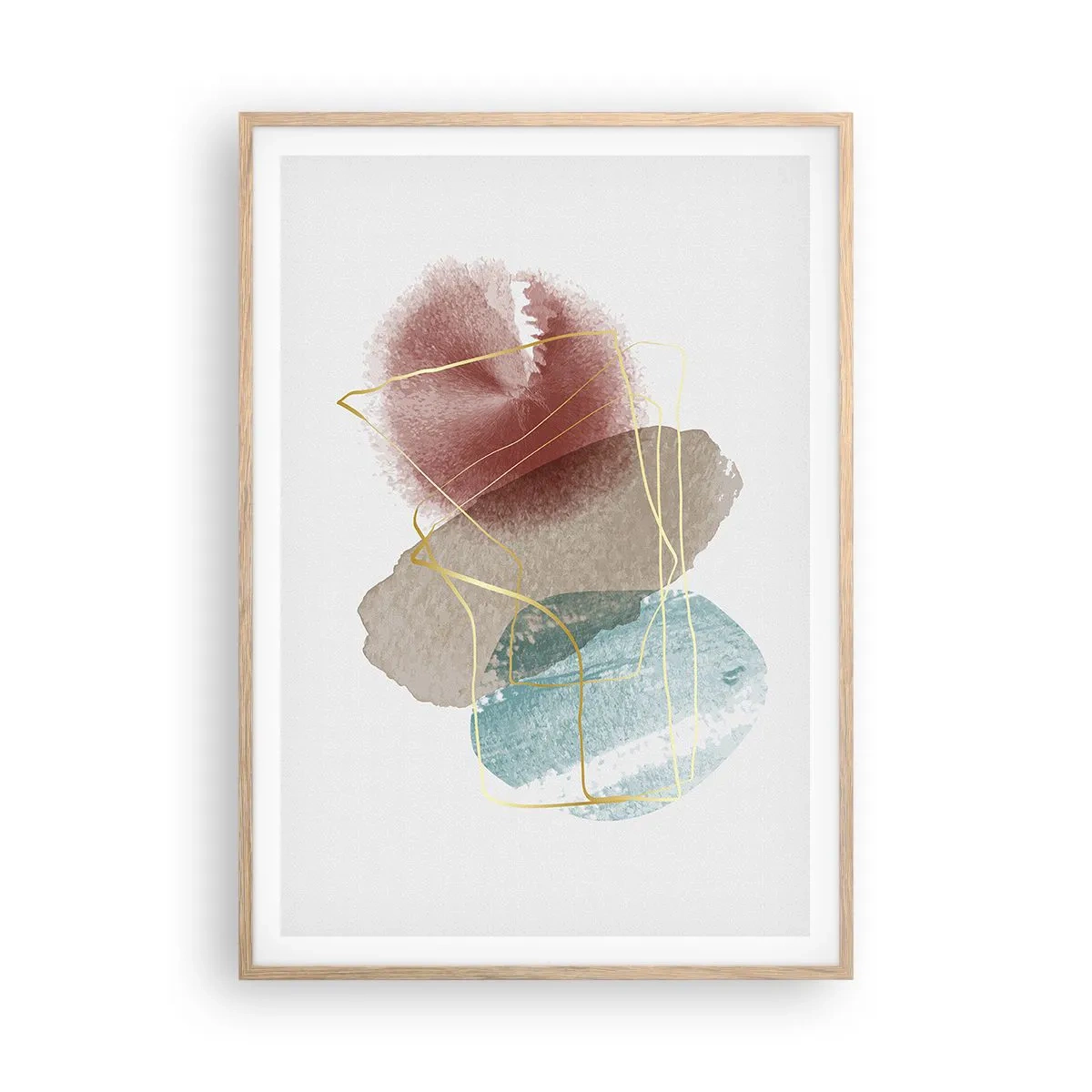 Poster in cornice rovere chiaro - Coralli dello spazio - 70x100 cm