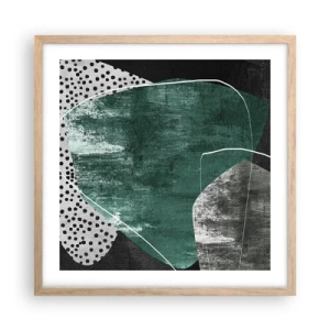Poster in cornice rovere chiaro - Astrazione colorata con petalo d'oro - 50x50 cm