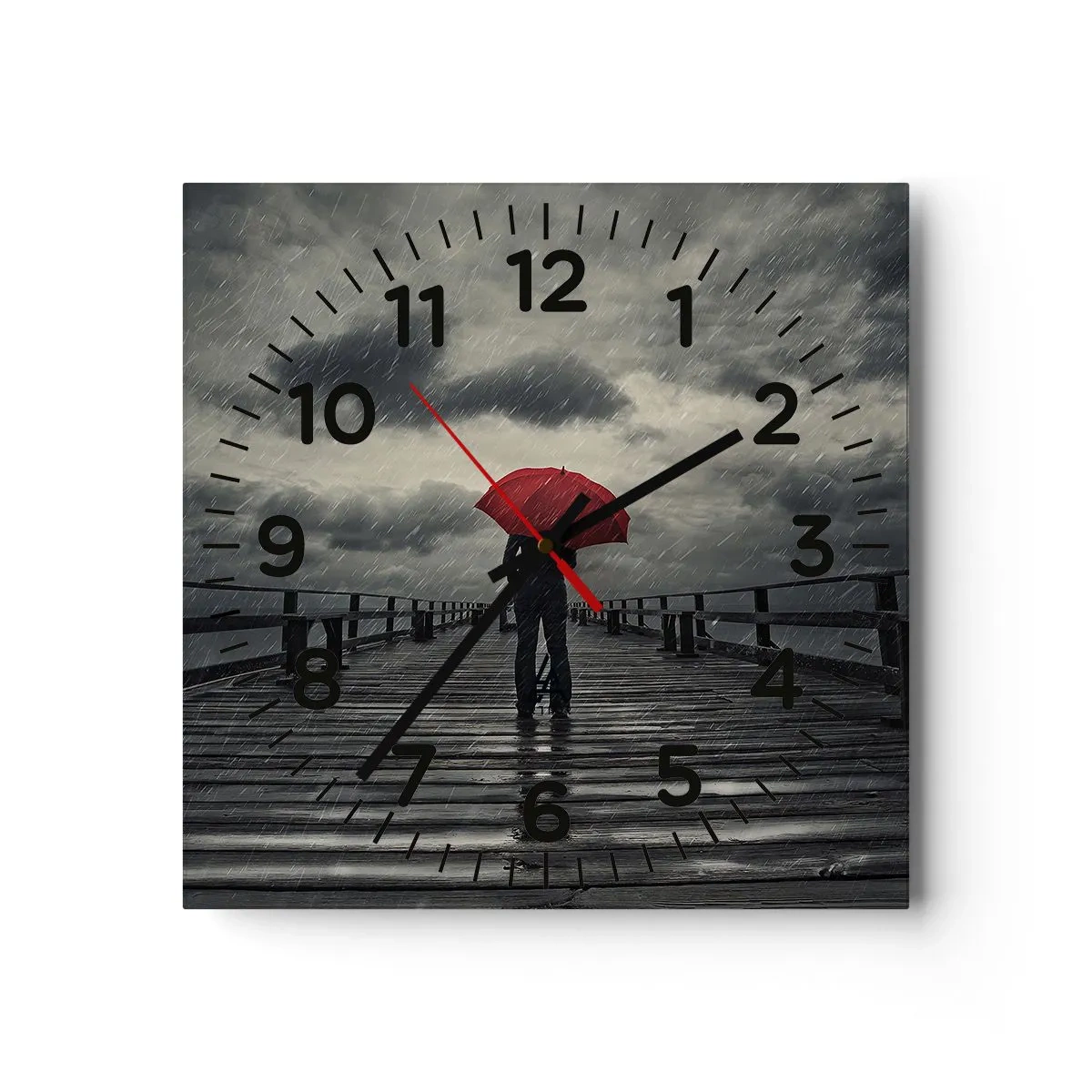 Orologio da parete - Orologio in Vetro - Non importa che piove - 40x40 cm
