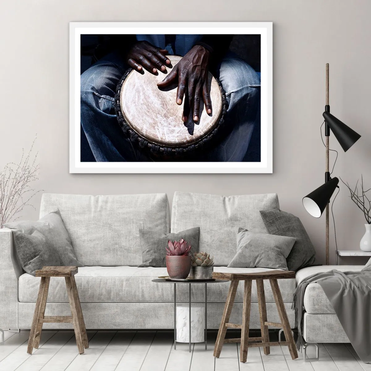 Poster in cornice bianca - Vivi al tuo ritmo - 100x70 cm